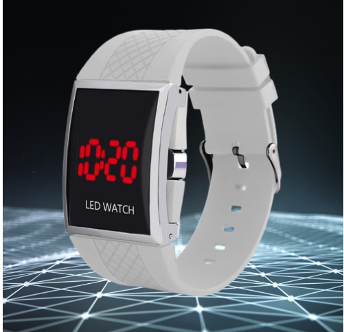 Men Women Casual Unisex White Black LED Digital Sports Wrist Watch Wristwatch Date Clock view 8