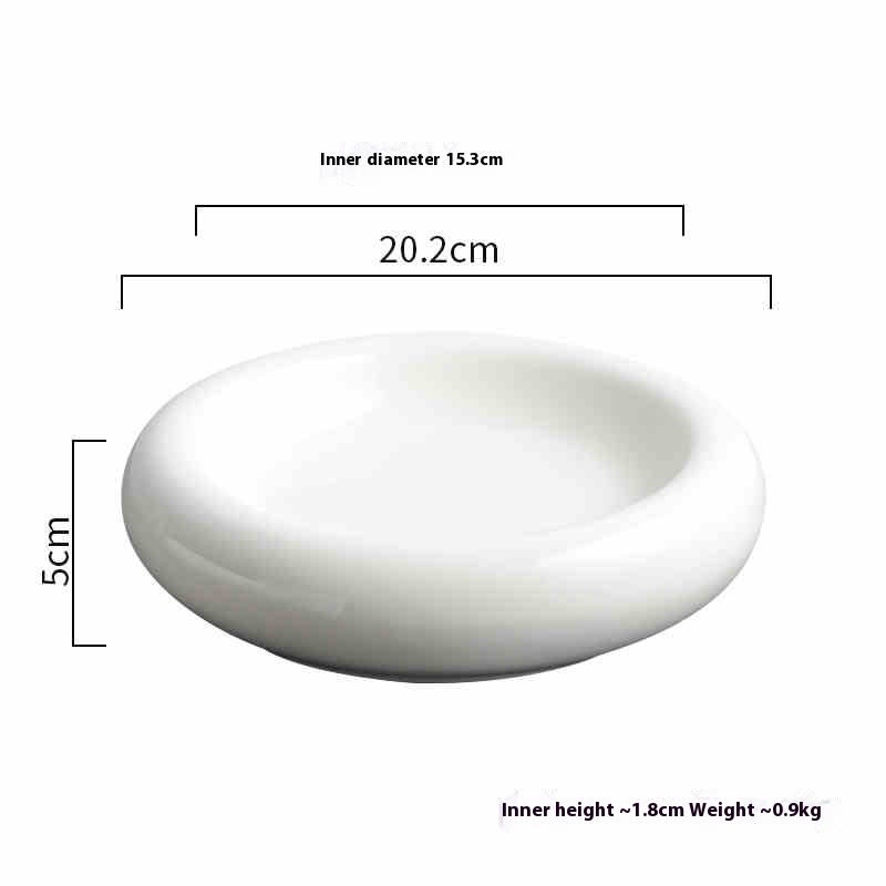 Pure White Round Restaurant Ceramic Pastry Plate view 3