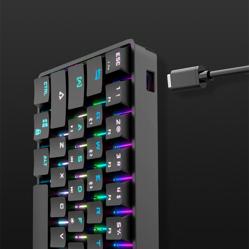 Wireless Bluetooth Keyboard Colorful PBT Keycaps Mechanical Keyboard view 3
