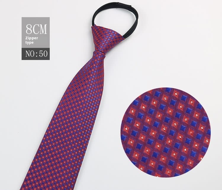 Black Men's Tie Striped Blue Business Tie Lazy Zip Tie In Stock Wholesale Pull Peels view 59