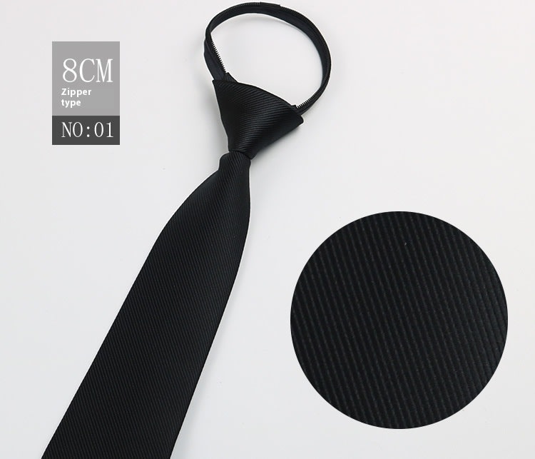 Black Men's Tie Striped Blue Business Tie Lazy Zip Tie In Stock Wholesale Pull Peels view 16