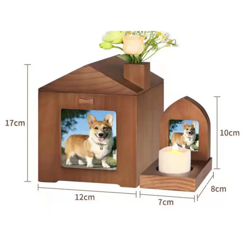 Pet Urn Solid Wood Memorial Wooden Box Animal Cremation Funeral Products view 5