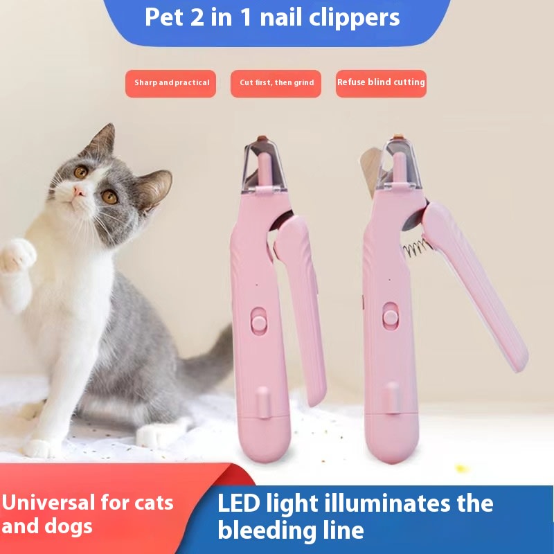 2 In 1 Pet Nail Clippers With Led Light Dog Cat Special Blood Line Scissors Multifunction Animals Paw Nail Trimmer Pet Supplies view 18
