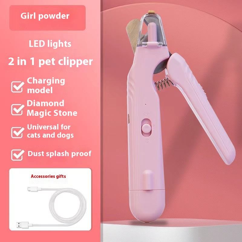 2 In 1 Pet Nail Clippers With Led Light Dog Cat Special Blood Line Scissors Multifunction Animals Paw Nail Trimmer Pet Supplies view 6