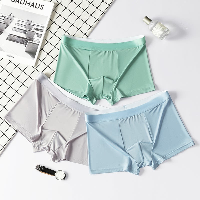 Men's Ice Silk Underwear Summer Plus Size Traceless Ventilation view 7