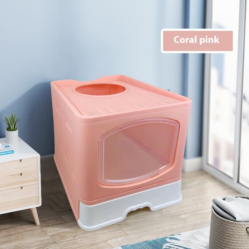 No Plus-sized Folding Litter Box Fully Enclosed Cat Toilet view 1