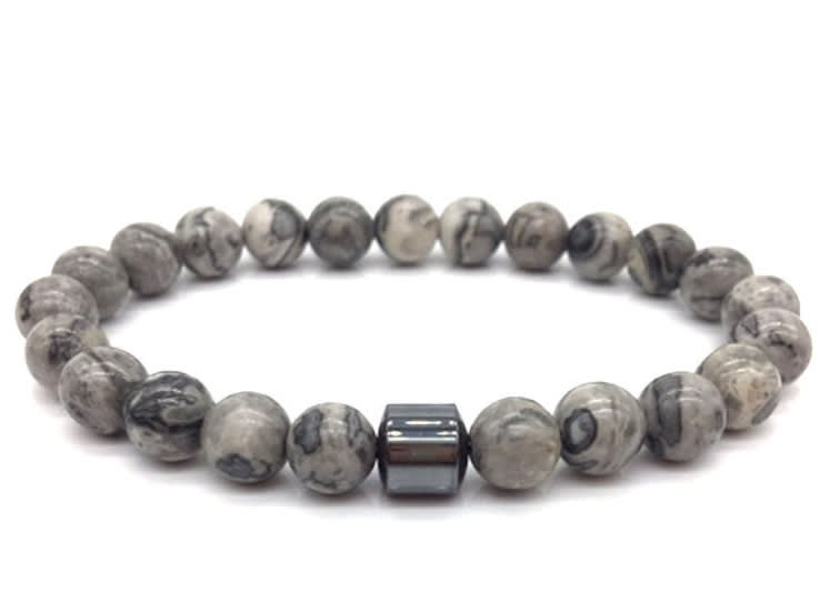 Natural Gemstone Bracelet Vintage Stone Beads Men Women Jewelry view 13