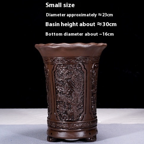 Antique Style Redware Flower Pot Retro Square Hexagonal Bonsai view 20