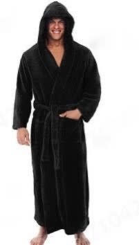 Warm Men's Plus Size Thick Hooded Long Sleeve Nightgown view 2