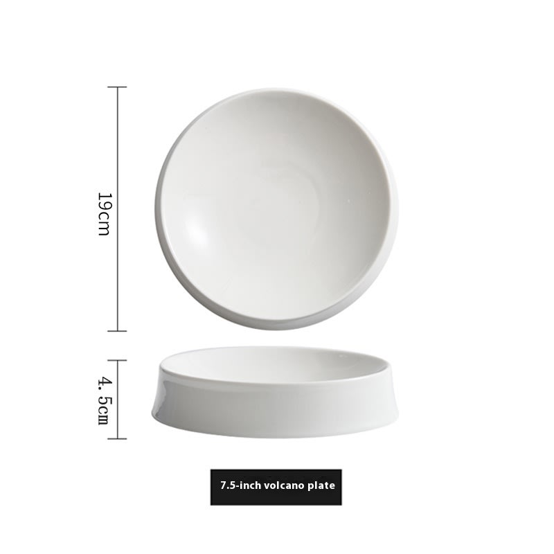 Irregular White Ceramic Dinner Plate view 7