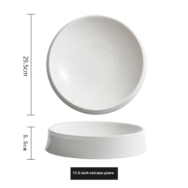 Irregular White Ceramic Dinner Plate view 3