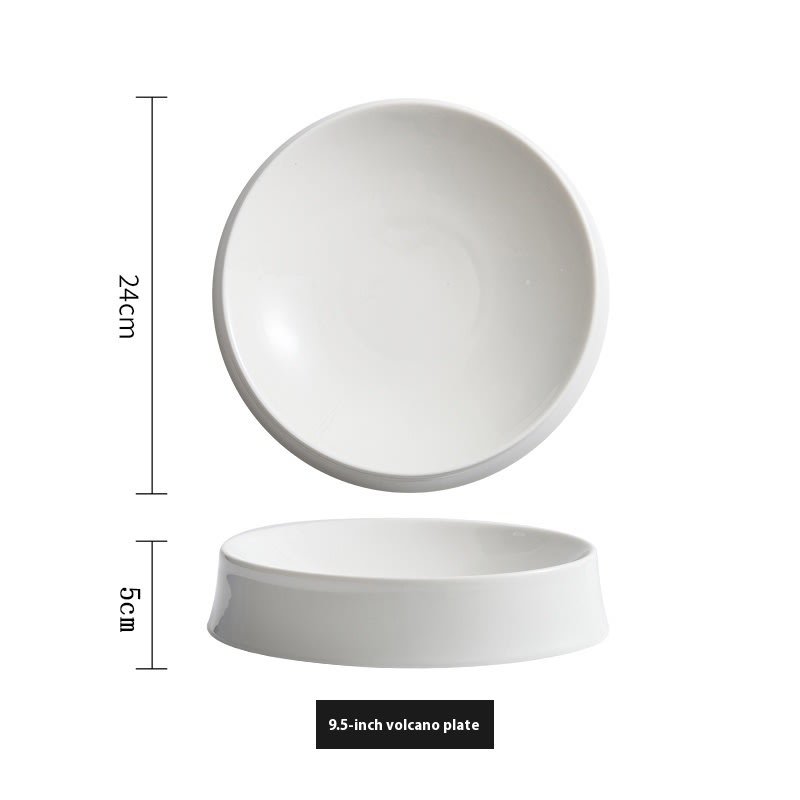 Irregular White Ceramic Dinner Plate view 2