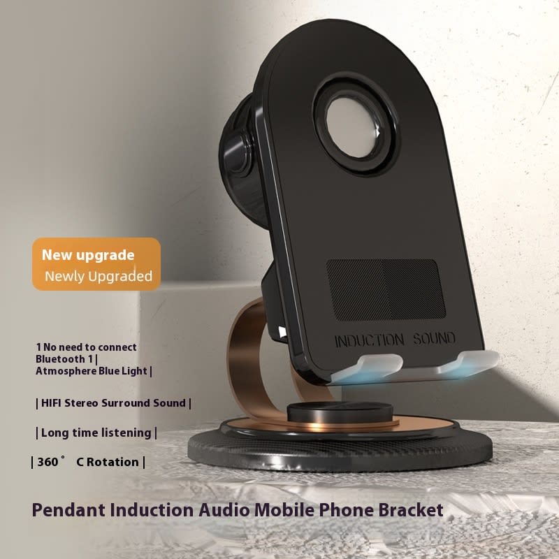 Multi-function Audio Integrated Desktop Folding Portable Induction Bluetooth Mobile Phone Stand view 5