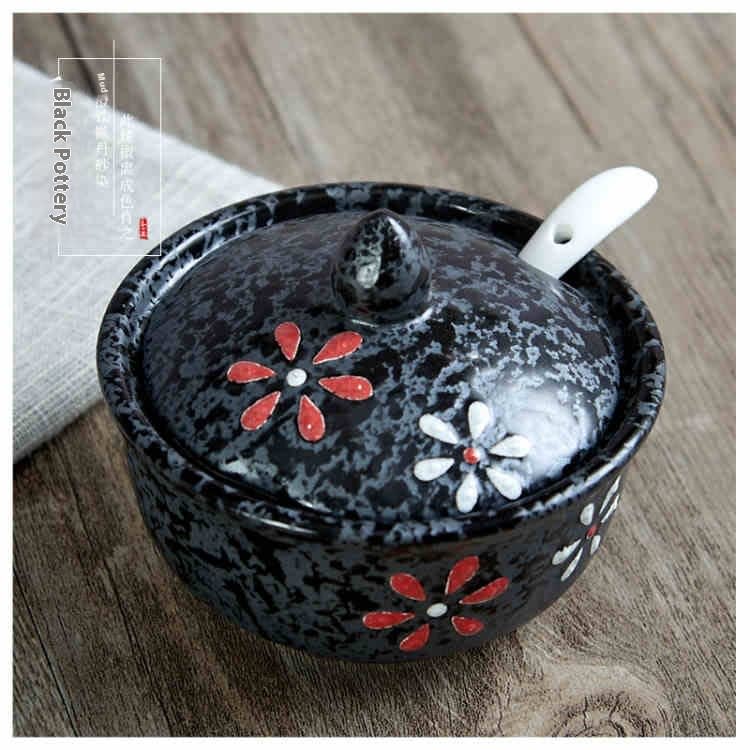 Hand-painted Ceramic With Lid Kitchen Seasoning Bottle Suit view 11