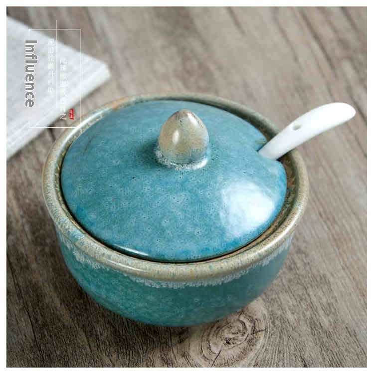 Hand-painted Ceramic With Lid Kitchen Seasoning Bottle Suit view 4