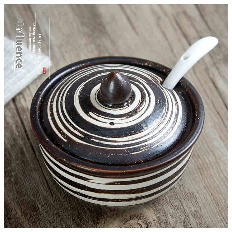 Hand-painted Ceramic With Lid Kitchen Seasoning Bottle Suit view 2