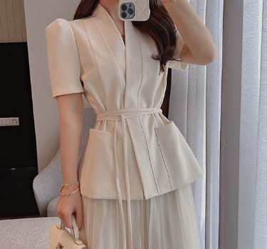 Hong Kong Style Classic Style Suit Skirt Two-piece Suit All-matching view 6
