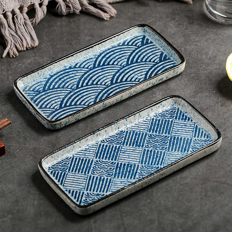 Household Rectangular Sushi Restaurant Dedicated Ceramic Dish view 5
