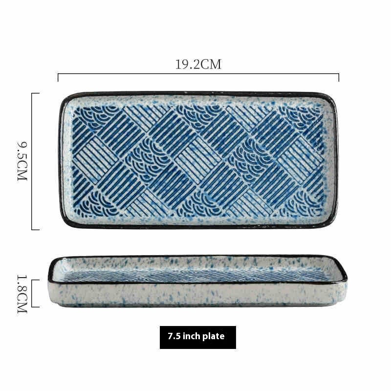 Household Rectangular Sushi Restaurant Dedicated Ceramic Dish view 2