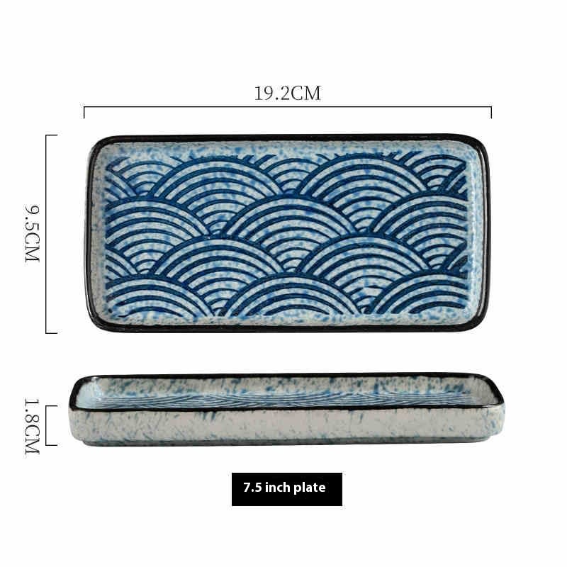Household Rectangular Sushi Restaurant Dedicated Ceramic Dish view 7