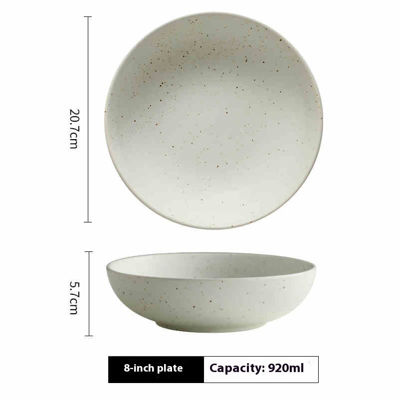 Household Ceramic Plates Creative Steak Round Plate view 7