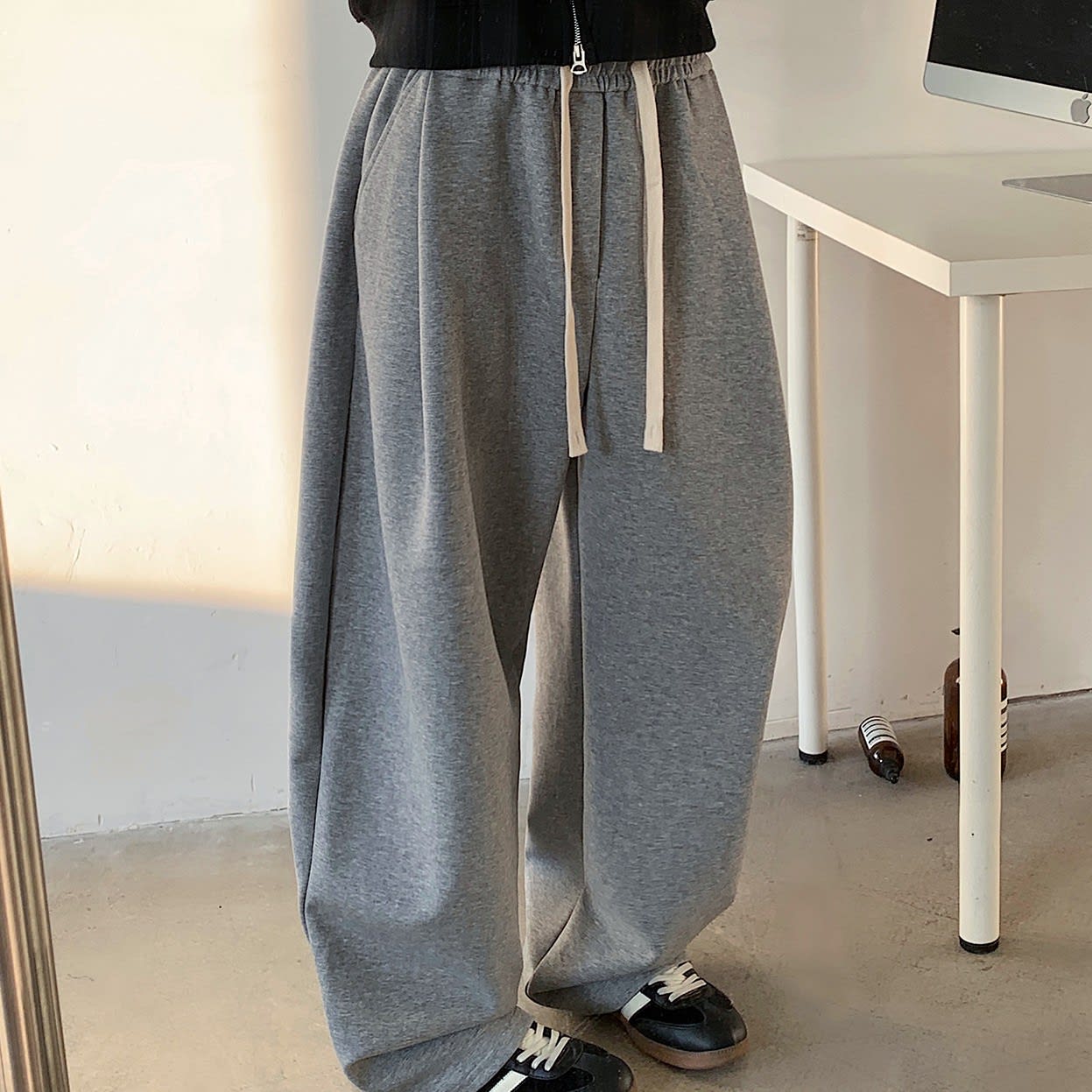 Plus Size Fleece-lined Heavy Loose Track Pants view 5