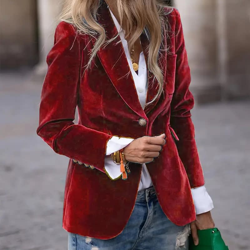 Velvet Lapel Casual Suit Business Fashion Slim Single-breasted Jacket Outwear Clothing For Women view 22