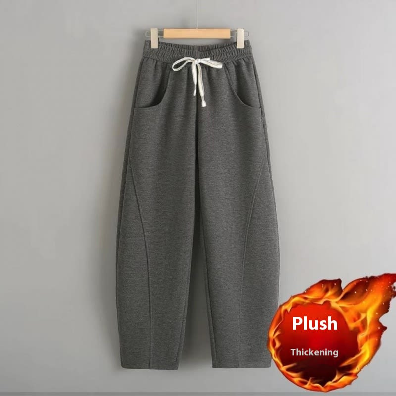 Fleece-lined Elastic Sickle High Waist Slimming Pants view 2