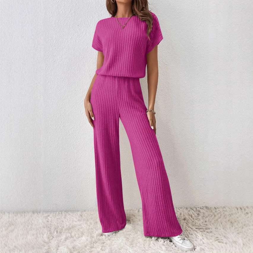 Women's Knitted Loose Wide-leg Pants Two-piece Suit view 13