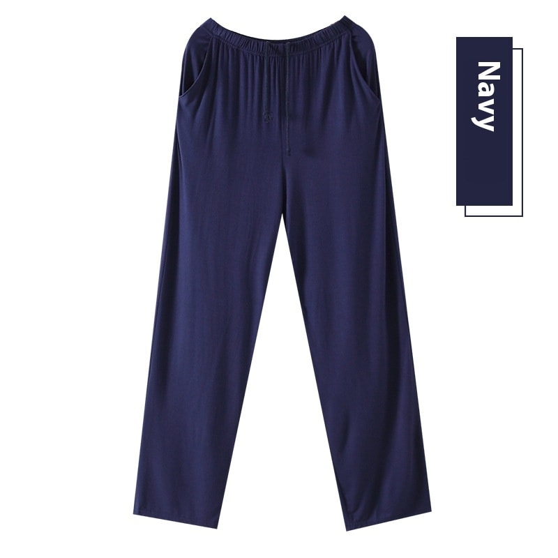 Men's Home Solid Color Casual Pajama Pants view 4