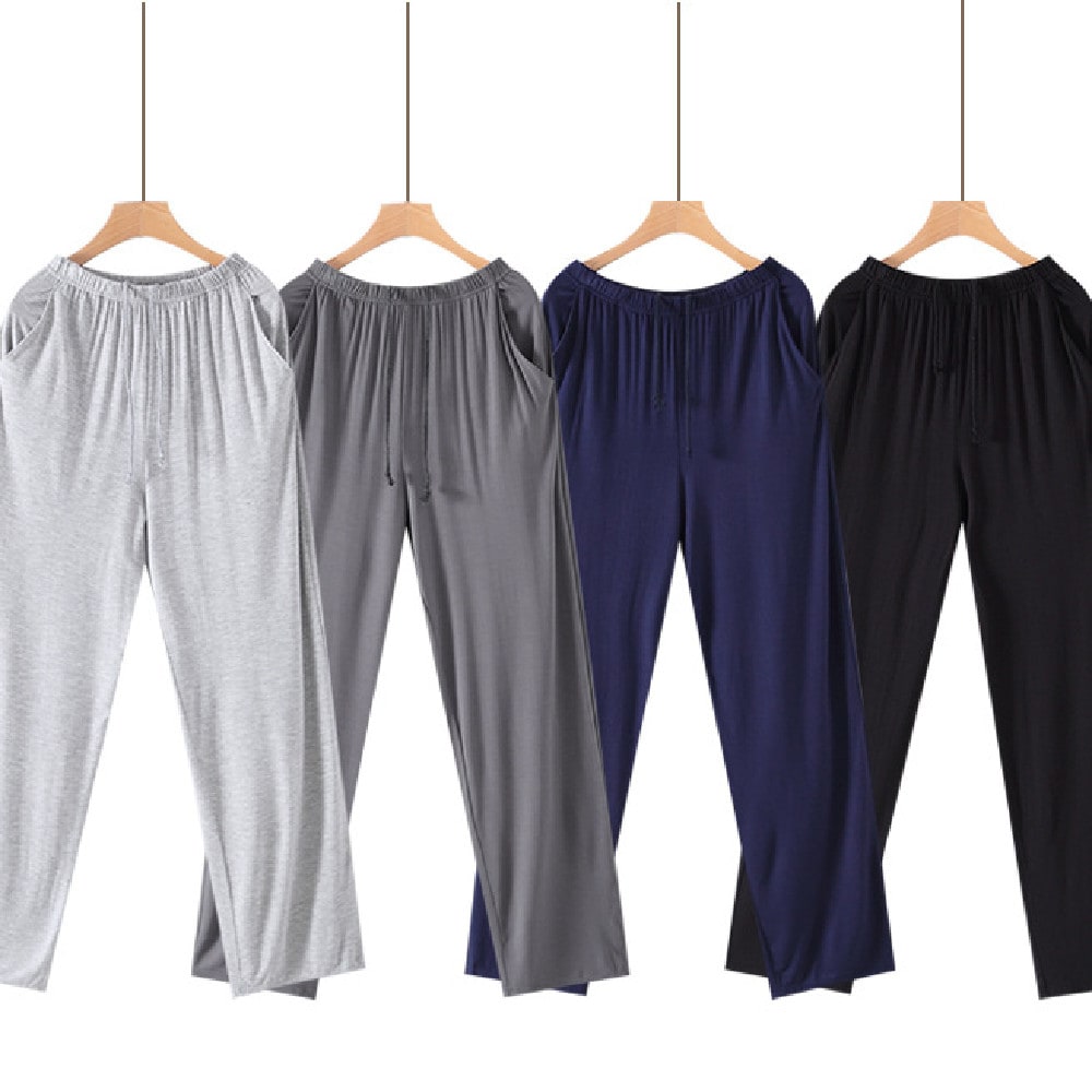 Men's Home Solid Color Casual Pajama Pants view 2