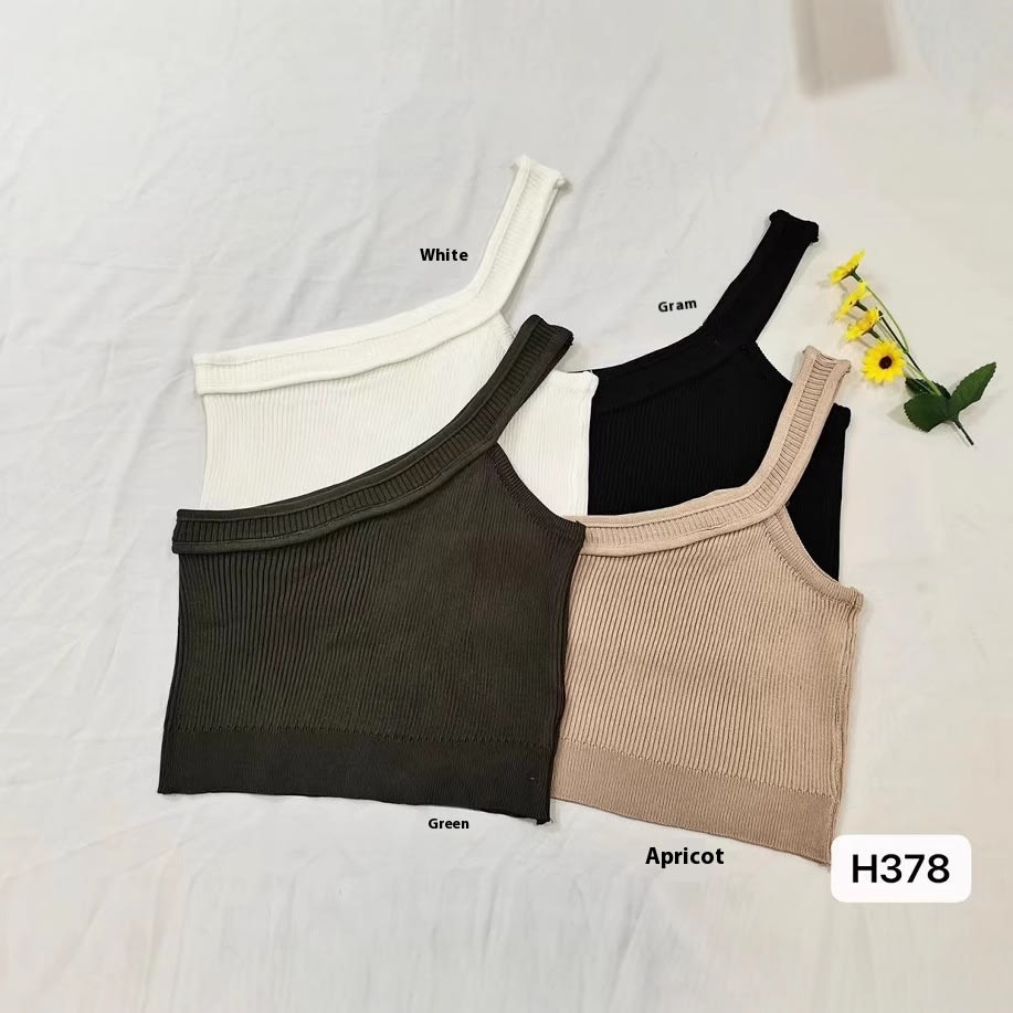 Hot Girl Irregular Shoulder Summer Vest For Women view 7