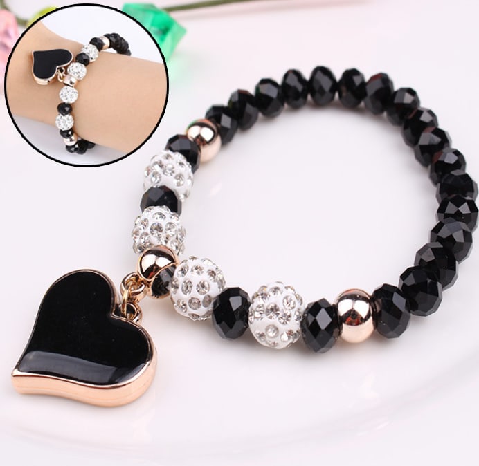 Elastic Crystal  Bracelet & Bangle Heart Bracelets view 4