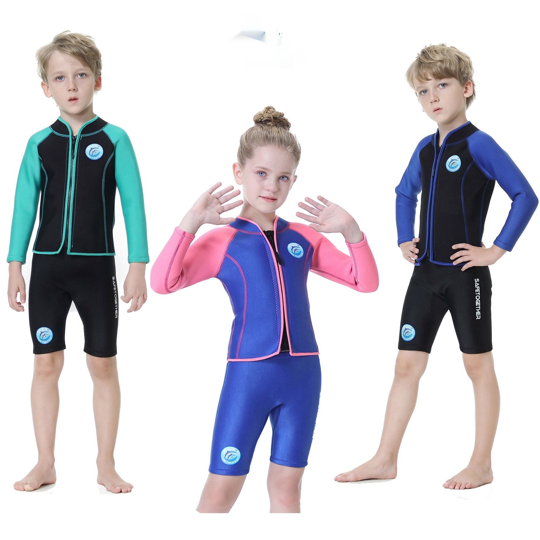 Children's Diving Suit Outdoor Long Sleeve Two-piece Swimsuit view 5