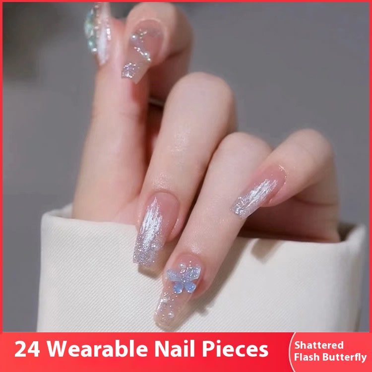 Pearl Broken Aurora Butterfly Wear Nail Tip view 2