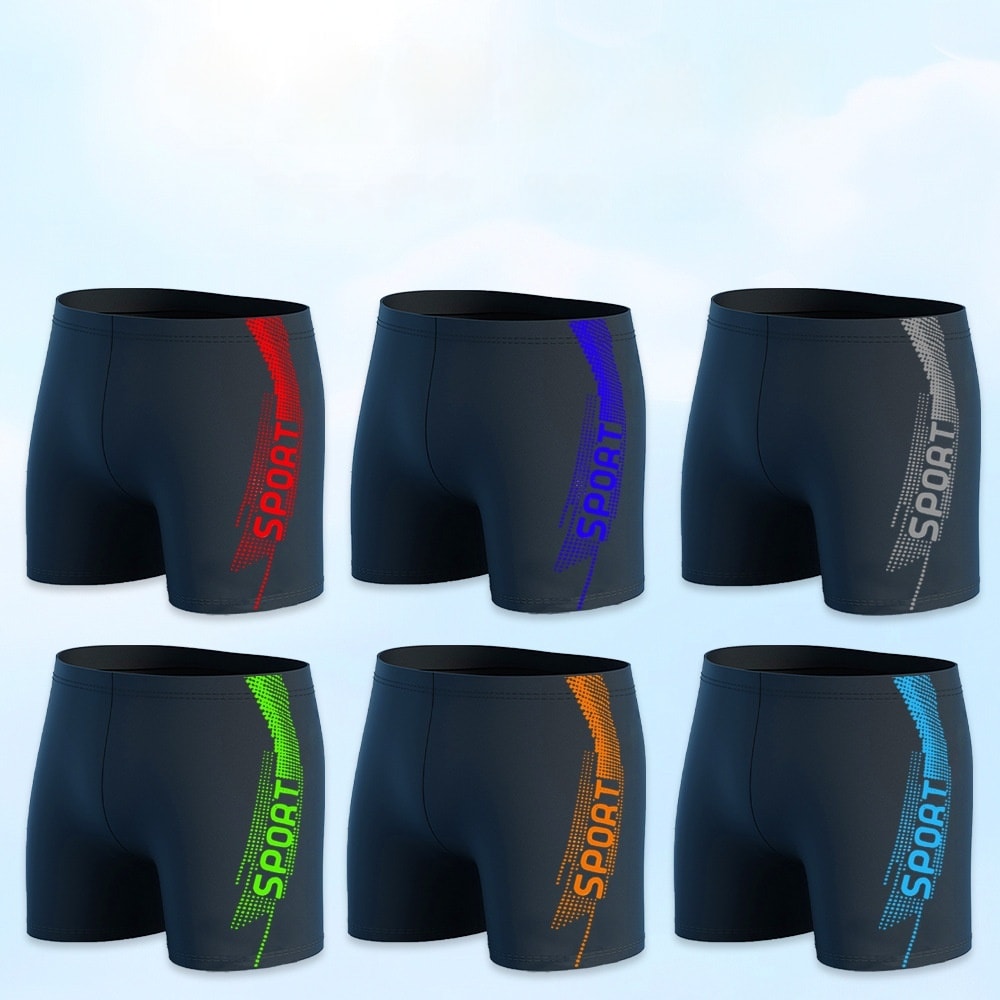 Men's Quick-drying Professional Sports Fitness High Waist Swimming Trunks view 8