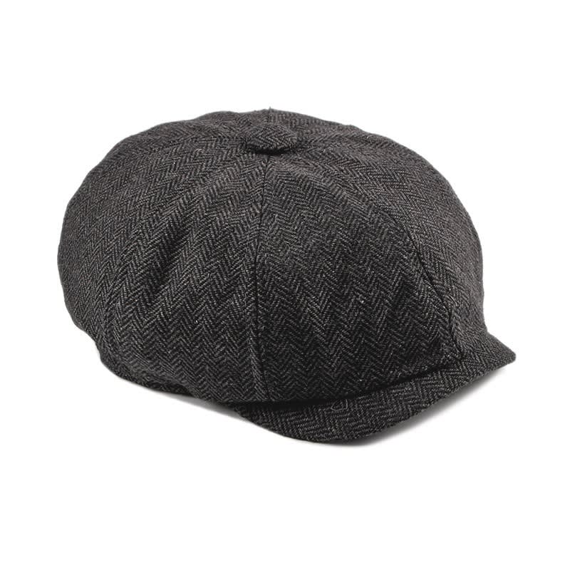Fashion Retro Octagonal Hat Male Fashion Plaid Beret view 5