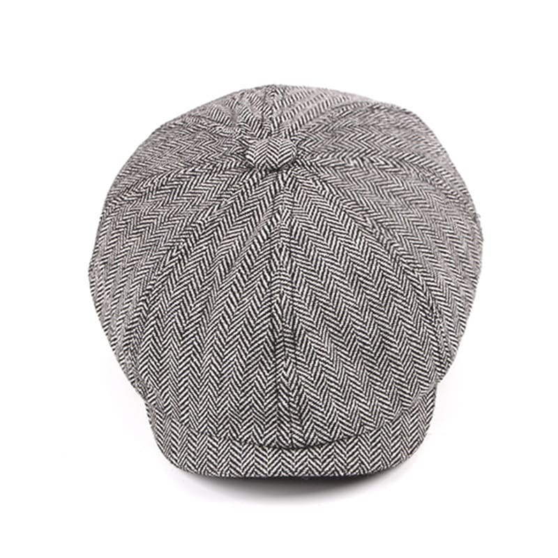 Fashion Retro Octagonal Hat Male Fashion Plaid Beret