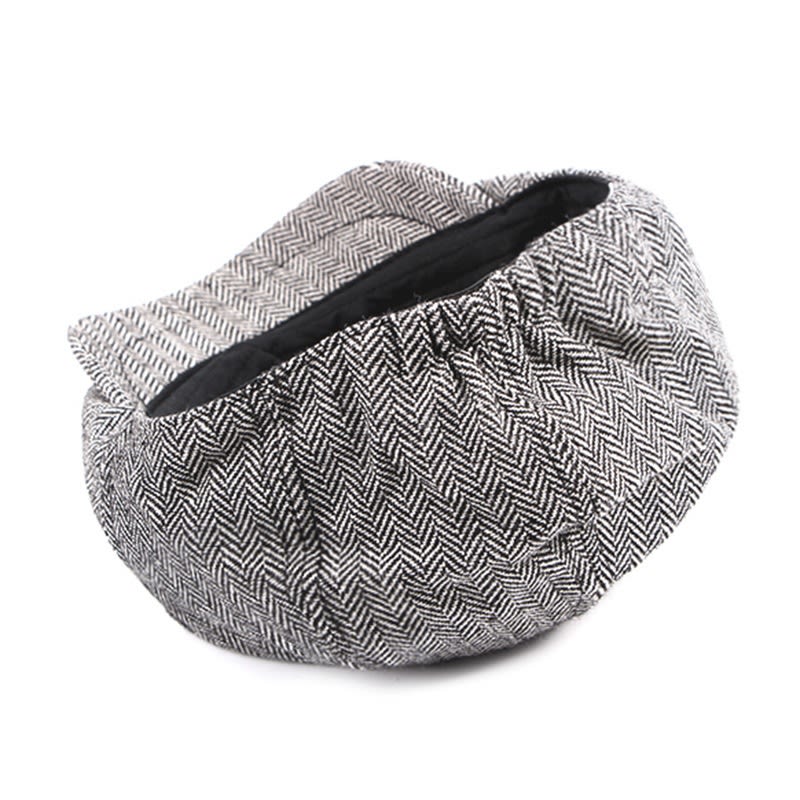 Fashion Retro Octagonal Hat Male Fashion Plaid Beret view 3