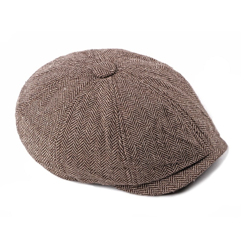 Fashion Retro Octagonal Hat Male Fashion Plaid Beret view 6