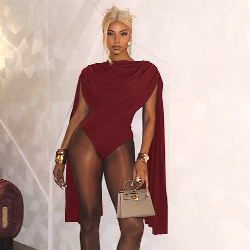 Slim Fit Swing Collar Bottoming Top Long Sleeve Jumpsuit view 6