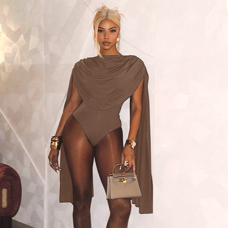 Slim Fit Swing Collar Bottoming Top Long Sleeve Jumpsuit view 8
