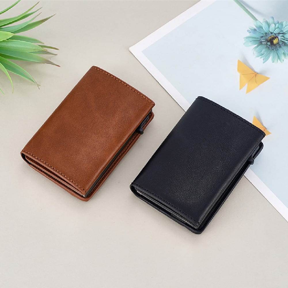 PU Cassette Rfid Blocking Aluminum Alloy Polyurethane Card Mount view 4
