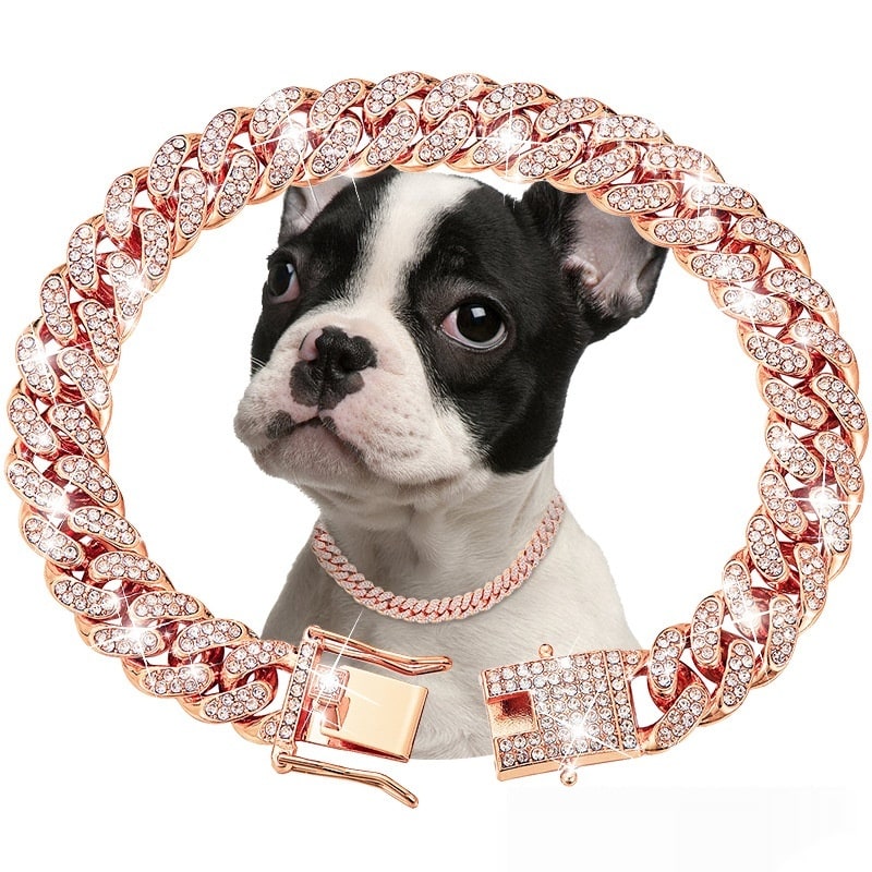 Pet Diamond Collar Cuban Link Chain Small Medium Large Dogs And Cats Necklace view 8