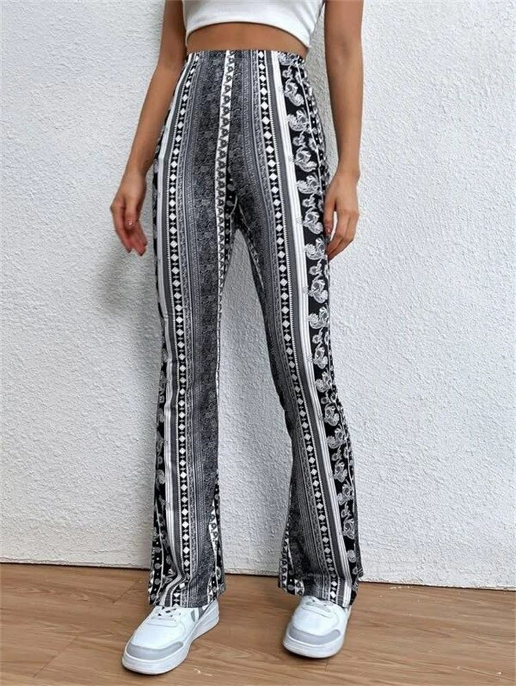 High Elastic Tight Pants Slim Sexy Print Trousers Womens Clothing view 10