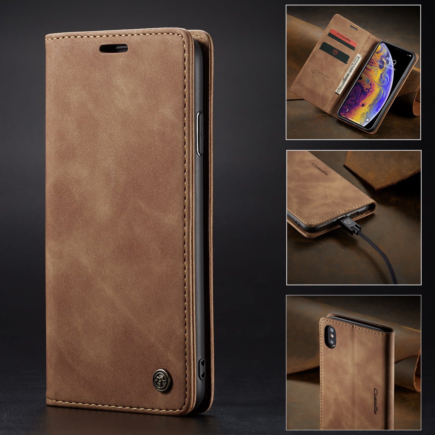 Multifunctional Leather Magnetic Phone Case Card Flip Protective Cover view 10