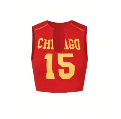 Hollow Red Personalized Digital Printing Sleeveless Sports Vest view 2