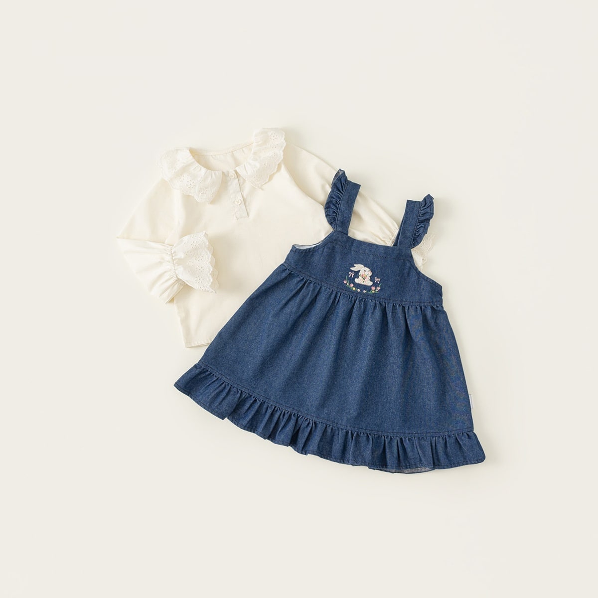 Children's Clothing Spring Long Sleeve Shirt Denim Skirt Suit view 1
