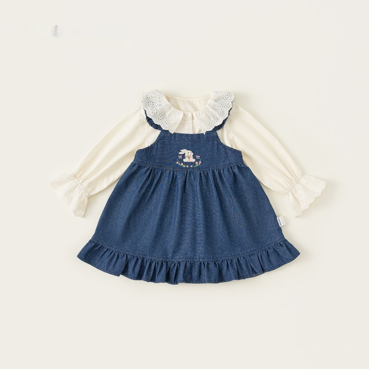 Children's Clothing Spring Long Sleeve Shirt Denim Skirt Suit view 4