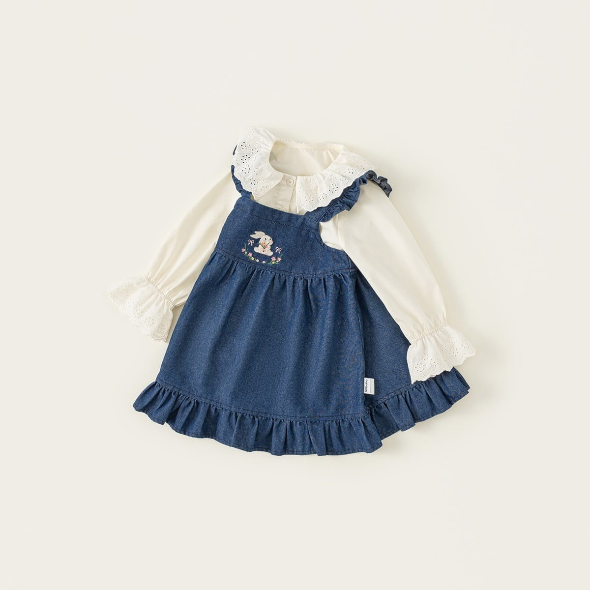 Children's Clothing Spring Long Sleeve Shirt Denim Skirt Suit view 5